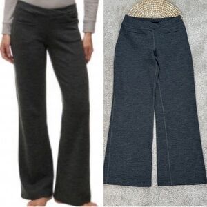 Ibex Merino Wool Lizzi Pants Pull On Wide Leg Crossover in Bittersweet Gray M